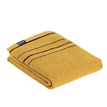 Petite serviette de toilette 50 x 90 cm 100% coton ocre/noir - TENDANCE