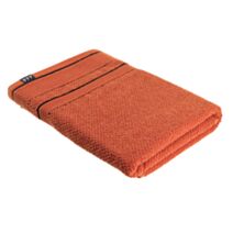 Grande serviette de toilette 70 x 130 cm 100% coton terre de sienne/noir - TENDANCE