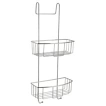 Serviteur métal pour paroi de douche 2 paniers chromé - TENDANCE