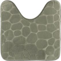 Tapis contour WC mémoire de forme galet 45x50cm kaki - TENDANCE