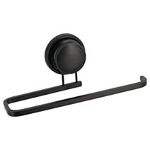 Porte-serviettes alu sur ventouse noir 7,5cm - TENDANCE