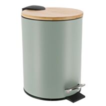 Poubelle métal bambou vert eucalyptus 3L - TENDANCE