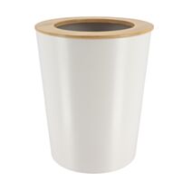 Poubelle métal évasée blanc bambou 5L - TENDANCE