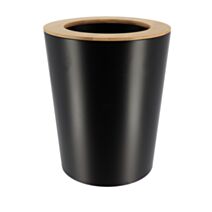 Poubelle métal évasée bambou noir/bambou 5L - TENDANCE