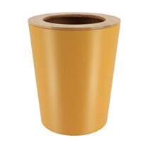 Poubelle métal évasée avec couvercle 5 L bambou/moutarde - TENDANCE