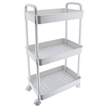 Desserte 3 paniers polypropylène blanc 77x26,5x26,5cm - TENDANCE