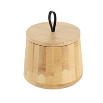 Boîte à coton bambou ronde 11cm naturel - TENDANCE