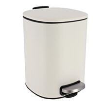 Poubelle métal carrée 5 L frein de chute à pédale blanc - TENDANCE