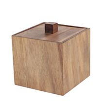 Boîte à coton Acacia 10cm Naturel - TENDANCE