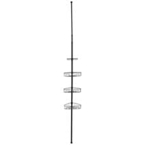 Colonne téléscopique métal peint 4 étagères noir mat - TENDANCE