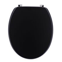 Abattant WC MDF Acier inoxydable Noir 46cm - TENDANCE