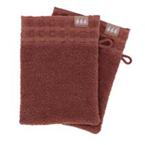 2 gants de toilette 15 x 21cm 100% coton ambre - TENDANCE