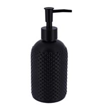 Distributeur de savon Rond Motifs points Verre 7cm Noir - TENDANCE