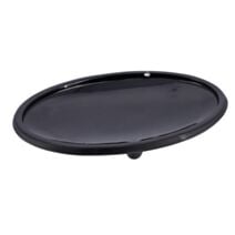 Porte-savon Ovale Verre Motifs points 9,8cm Noir - TENDANCE