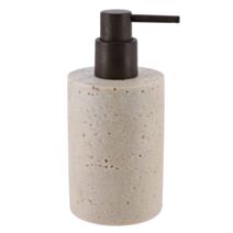 Distributeur à savon polyrésine façon travertin 320ml naturel - TENDANCE