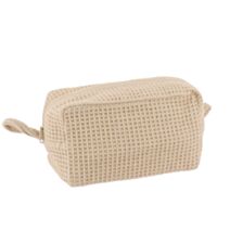 Trousse maquillage coton nid d'abeille naturel 11cm - TENDANCE