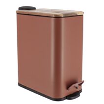 Poubelle métal rectangulaire 5L acacia/ambre - TENDANCE