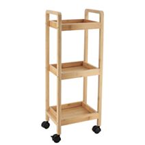 Desserte 3 étagères Bambou/MDF Naturel 79x21x21cm - TENDANCE