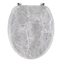 Abattant WC bois moulé MDF façon marbre 44cm gris - TENDANCE