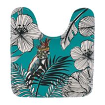 Tapis contour WC 45 x 50 cm jungle fever bleu - TENDANCE