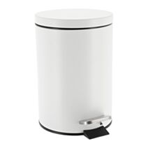 Poubelle ronde Acier inoxydable Blanc 23x25cm - TENDANCE