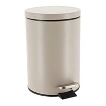 Poubelle acier inoxydable ronde 23x25cm taupe - TENDANCE