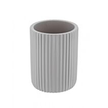 Gobelet en polyrésine strié gris clair - TENDANCE