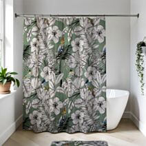 Rideau de douche PEVA 180 x 180 cm jungle fever kaki - TENDANCE