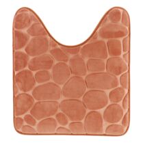 Tapis contour WC mémoire de forme galet 45x50 cm cuivre - TENDANCE