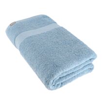 Serviette de bain 90x150cm 100% coton bleu clair - TENDANCE