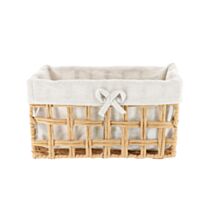 Panier à linge Papier tressé rectangulaire 30x15x16cm Naturel lin - TENDANCE