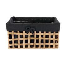 Panier à linge Papier tressé rectangulaire 35x20x18cm Naturel noir - TENDANCE