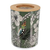Poubelle avec couvercle bambou 5l jungle fever kaki - TENDANCE