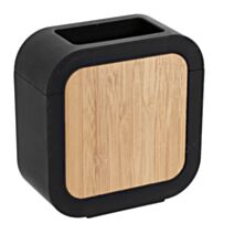 Gobelet carré Rubber/bambou Noir 5cm - TENDANCE