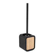Brosse WC Carrée Rubber/Bambou 9,9cm Noir - TENDANCE