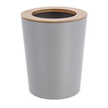 Poubelle en métal évasée 5L bambou/gris clair - TENDANCE