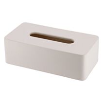 Boîte mouchoirs polyrésine Japandi beige - TENDANCE