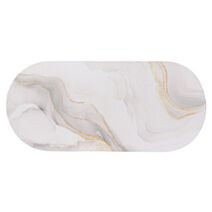 Tapis ovale Iconic Souple 45x100cm Blanc - TENDANCE