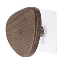 Patère forme galet bois 4cm marron - TENDANCE