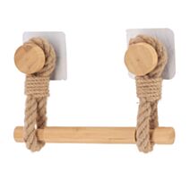 Dérouleur papier WC Bambou Corde Naturel 3,5cm Beige - TENDANCE