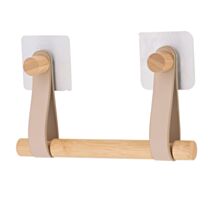 Dérouleur papier WC Bambou Simili cuir Beige 11,5x2,5x2,5cm - TENDANCE