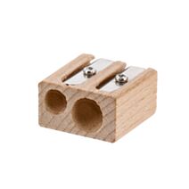 Taille-crayon bois acier inoxydable double 2cm naturel - TENDANCE