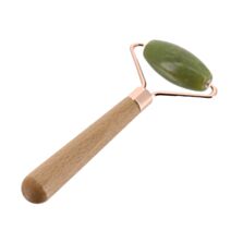 Rouleau de massage visage Jade Bois Naturel Vert 2cm - TENDANCE