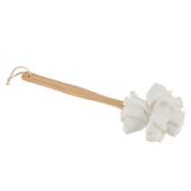 Brosse de douche Manche bois Fleur fibre de bambou/polyester Blanc 7cm - TENDANCE