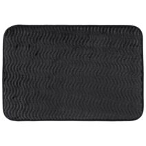 Tapis polyester effet vague 40x60cm noir - TENDANCE