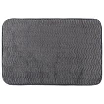 Tapis polyester effet vague 40x60cm gris - TENDANCE