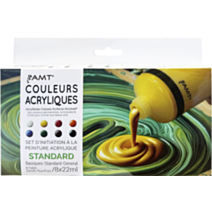 Set d'initiation peinture acrylique basic 8 x 22  mL - AMT