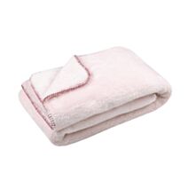 Plaid Câlin uni 130 x 160 cm rose - LOVELY CASA
