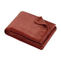 Plaid polyester Standford 180 x 220 cm terracotta - LOVELY CASA