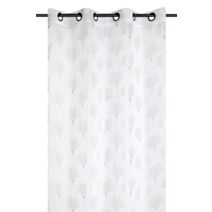 Voilage imprimé Uria 135 x 260 cm blanc/or - STOF